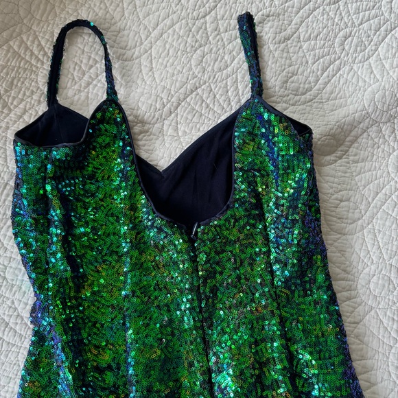 Vixen by Micheline Pitt Sequin Dress in Green and Blue - Picture 5 of 9